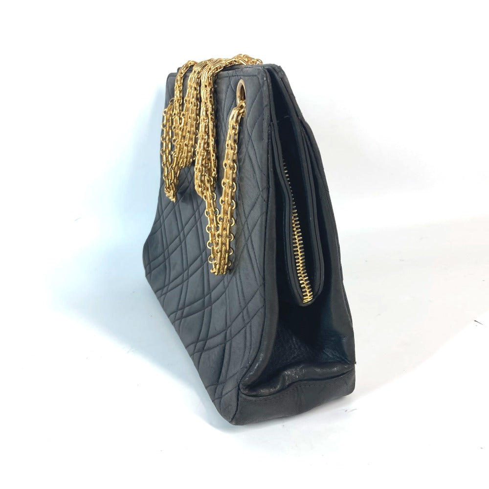 CHANEL Shoulder Bag lambskin black CC COCO Mark WChain Bag Quilted Matelasse