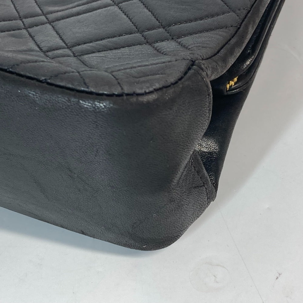 CHANEL Shoulder Bag lambskin black CC COCO Mark WChain Bag Quilted Matelasse