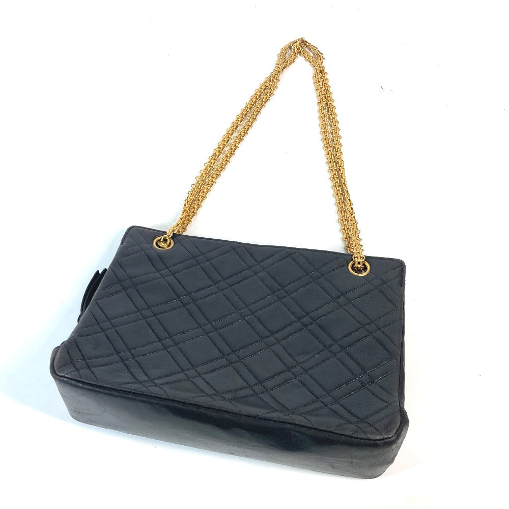 CHANEL Shoulder Bag lambskin black CC COCO Mark WChain Bag Quilted Matelasse