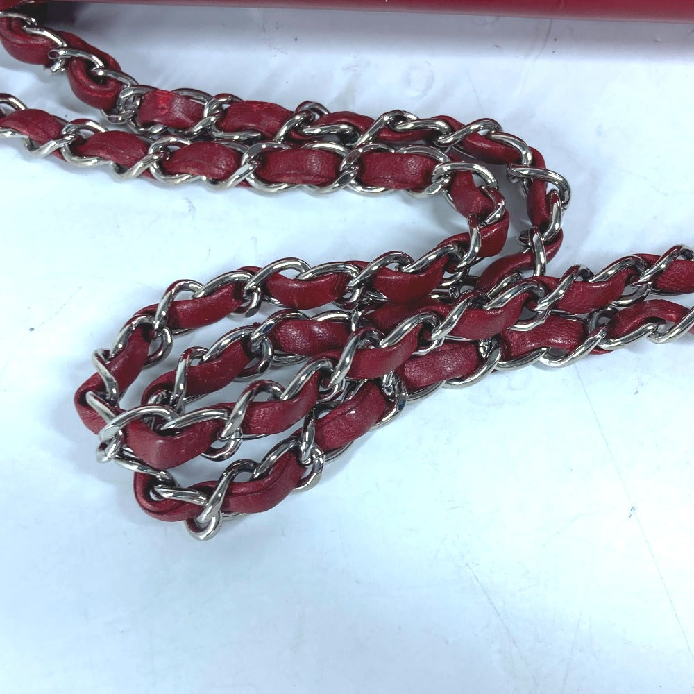CHANEL Shoulder Bag enamel Red CC COCO Mark Lipstick