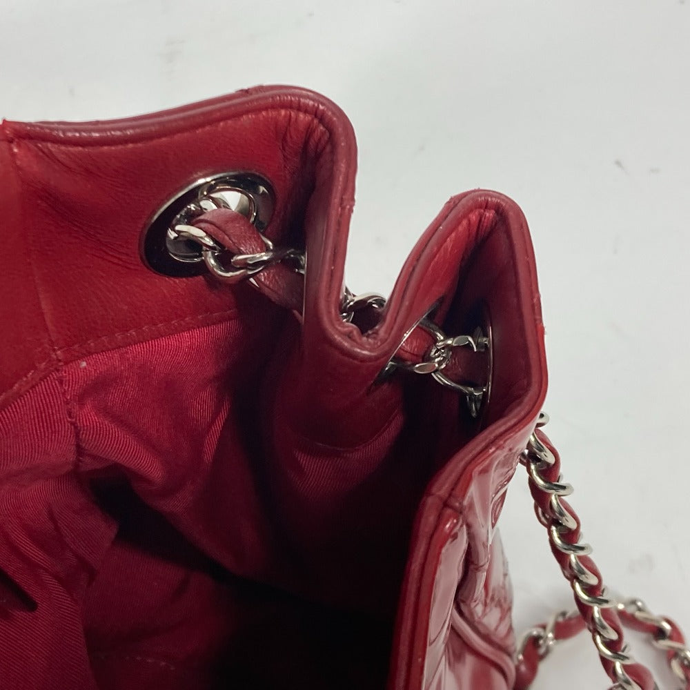 CHANEL Shoulder Bag enamel Red CC COCO Mark Lipstick