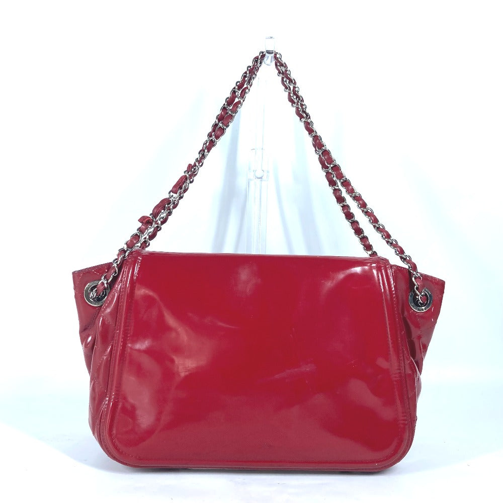 CHANEL Shoulder Bag enamel Red CC COCO Mark Lipstick