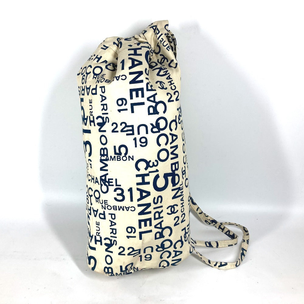 CHANEL Shoulder Bag canvas white beach bag shoulder Bysy line