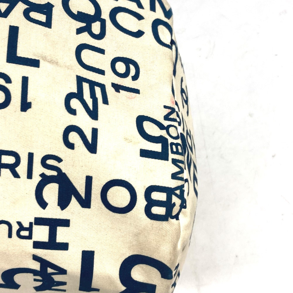 CHANEL Shoulder Bag canvas white beach bag shoulder Bysy line