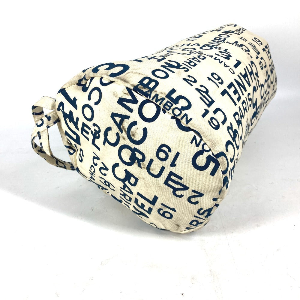 CHANEL Shoulder Bag canvas white beach bag shoulder Bysy line