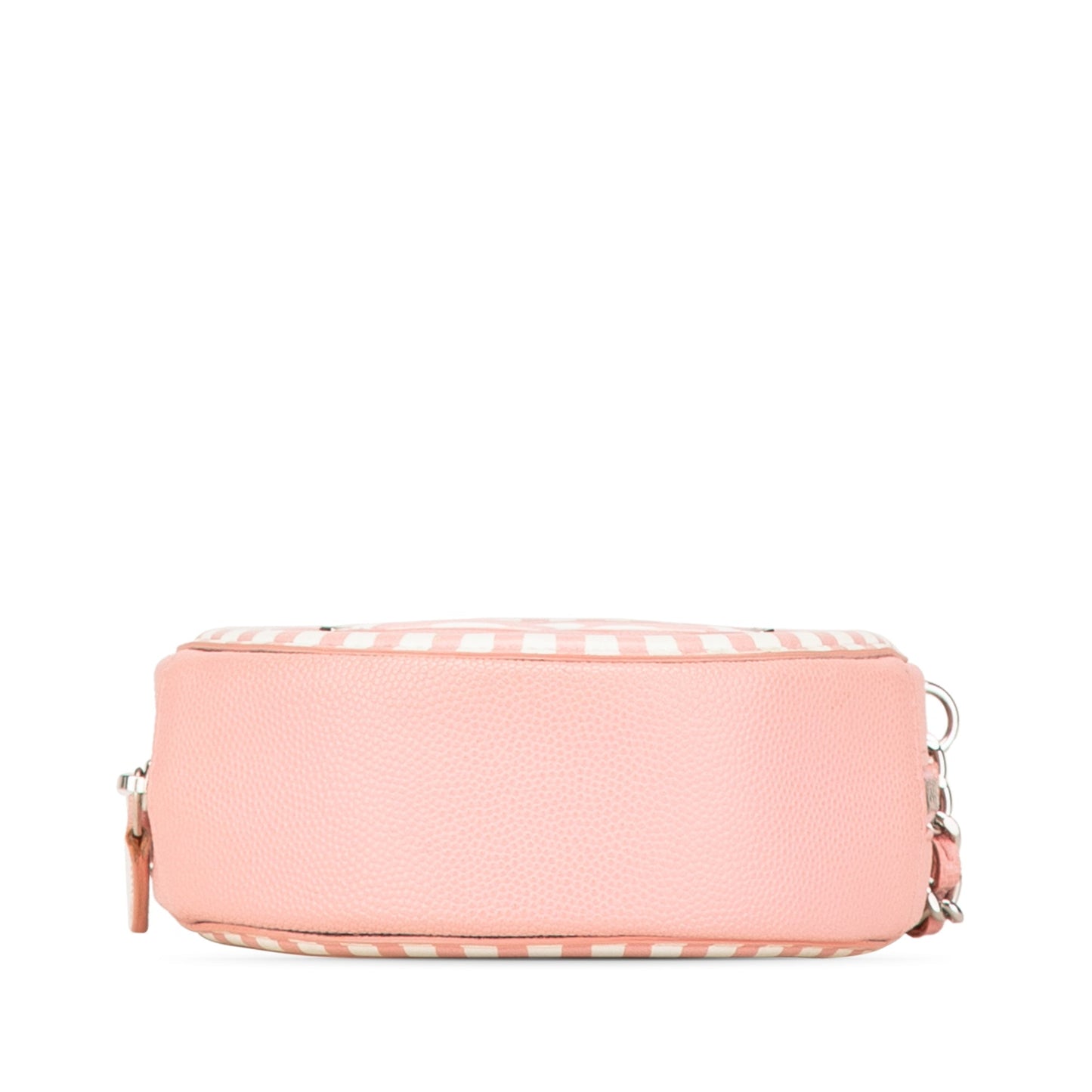 Pink Chanel Caviar Striped CC Filigree Round Crossbody