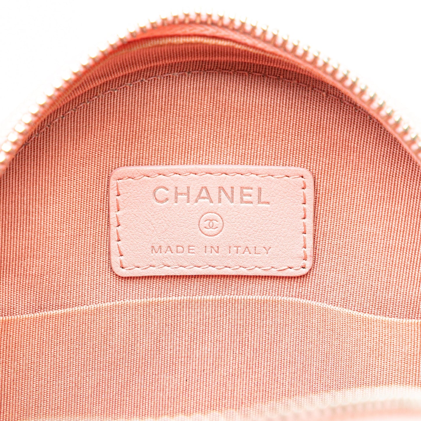 Pink Chanel Caviar Striped CC Filigree Round Crossbody