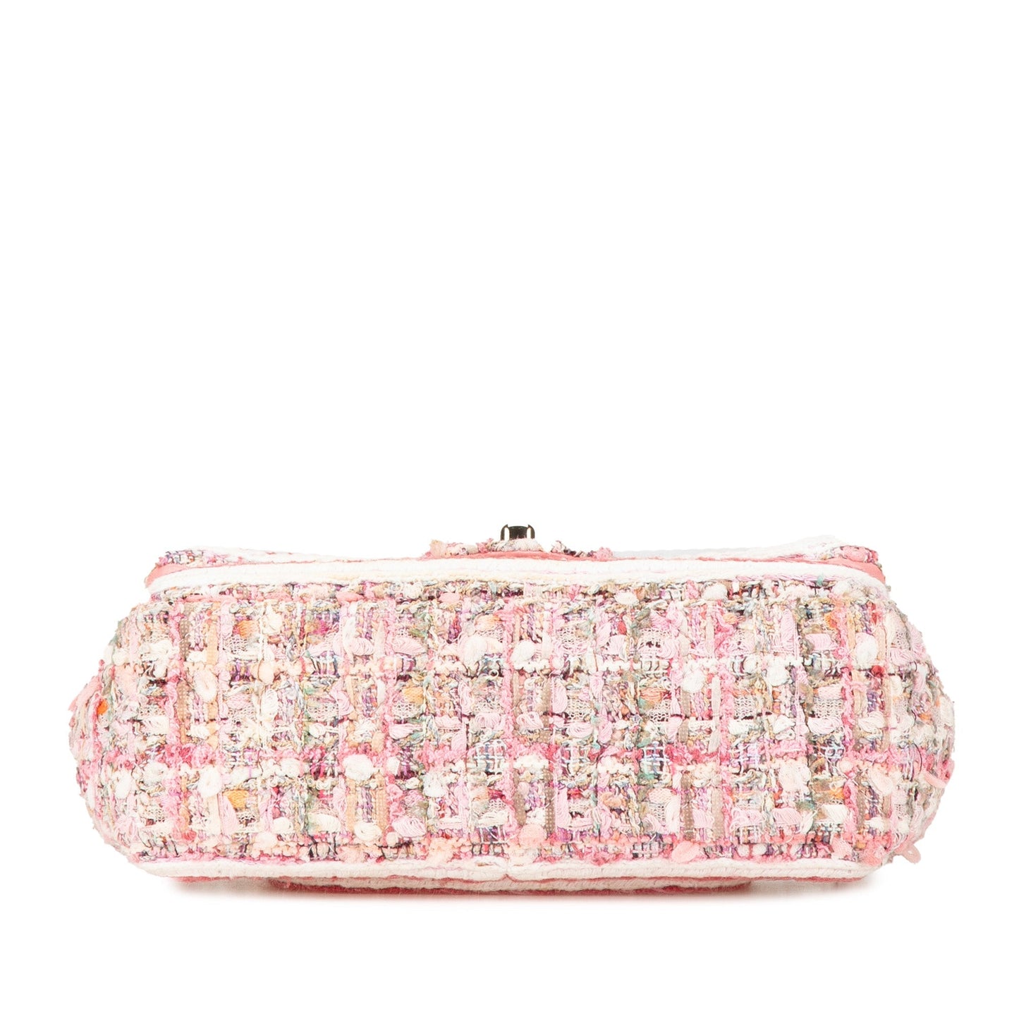 Pink Chanel Mini Rectangular Classic Tweed Braid Flap Crossbody Bag