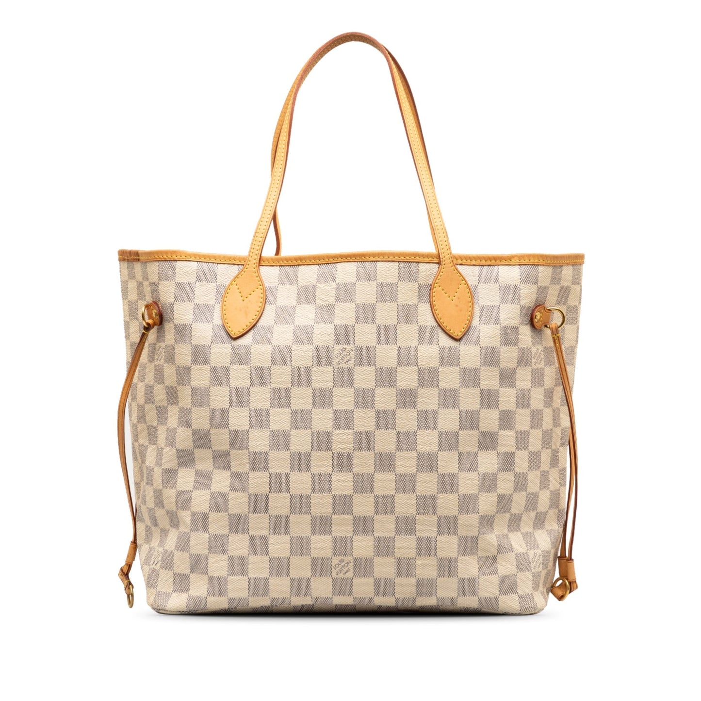 Beige Louis Vuitton Damier Azur Neverfull MM Tote Bag