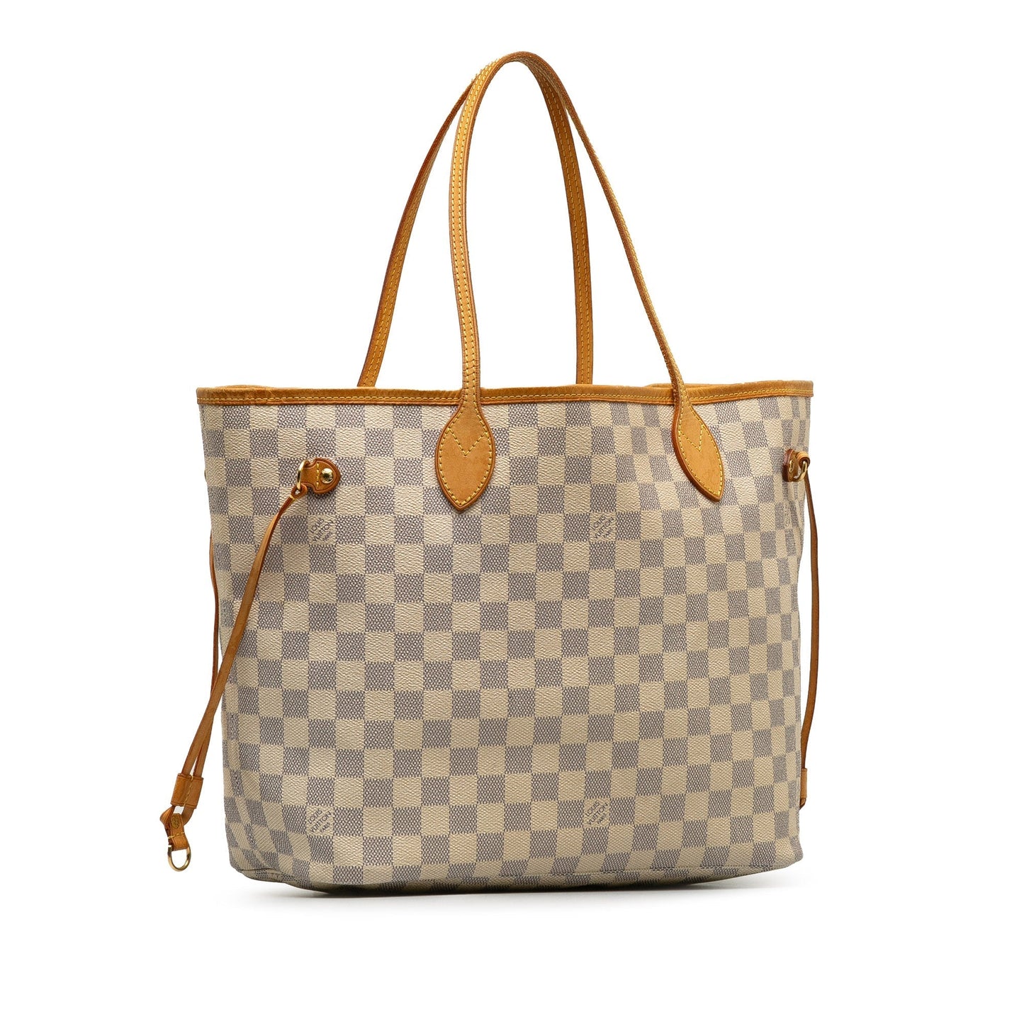 Beige Louis Vuitton Damier Azur Neverfull MM Tote Bag