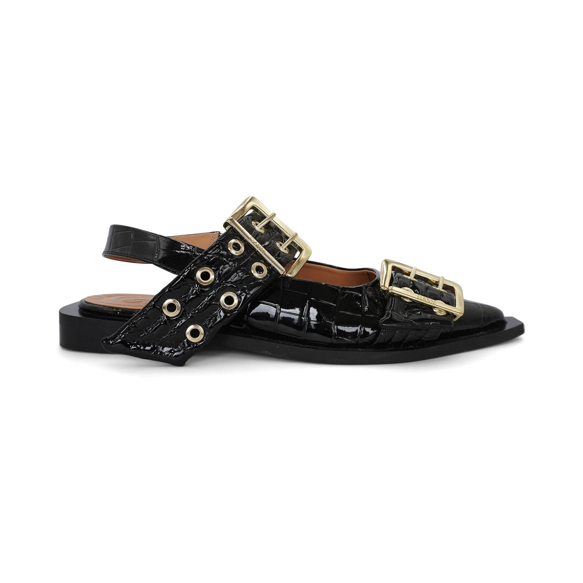 Ganni Slingback Buckle Flats - Women's 39