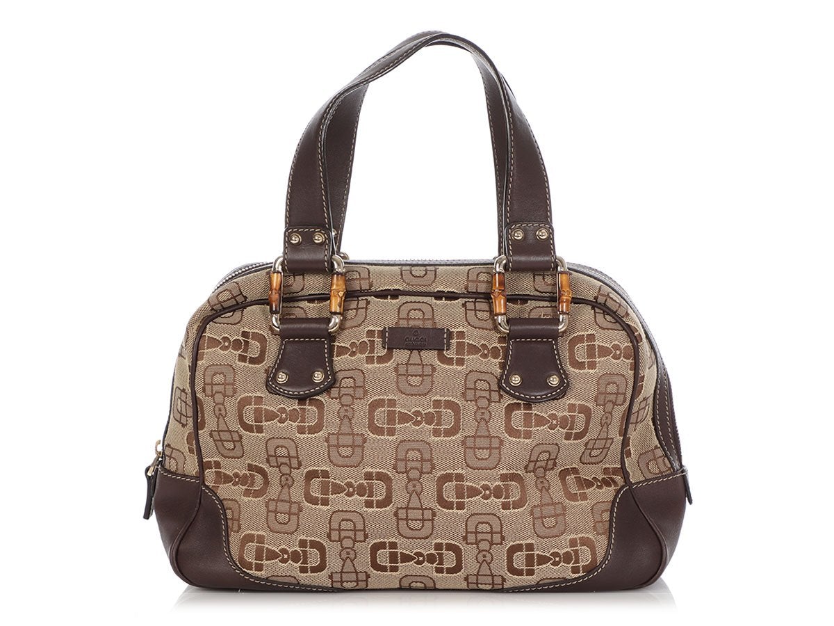 G*G Bamboo Horsebit Canvas Bag