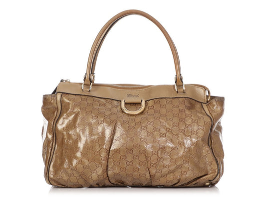 G*G Bronze GG Crystal D-Ring Tote