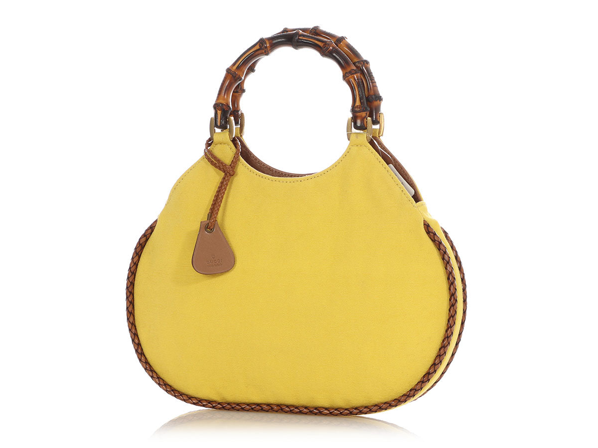 Gucci Small Yellow Bamboo Handle Bag