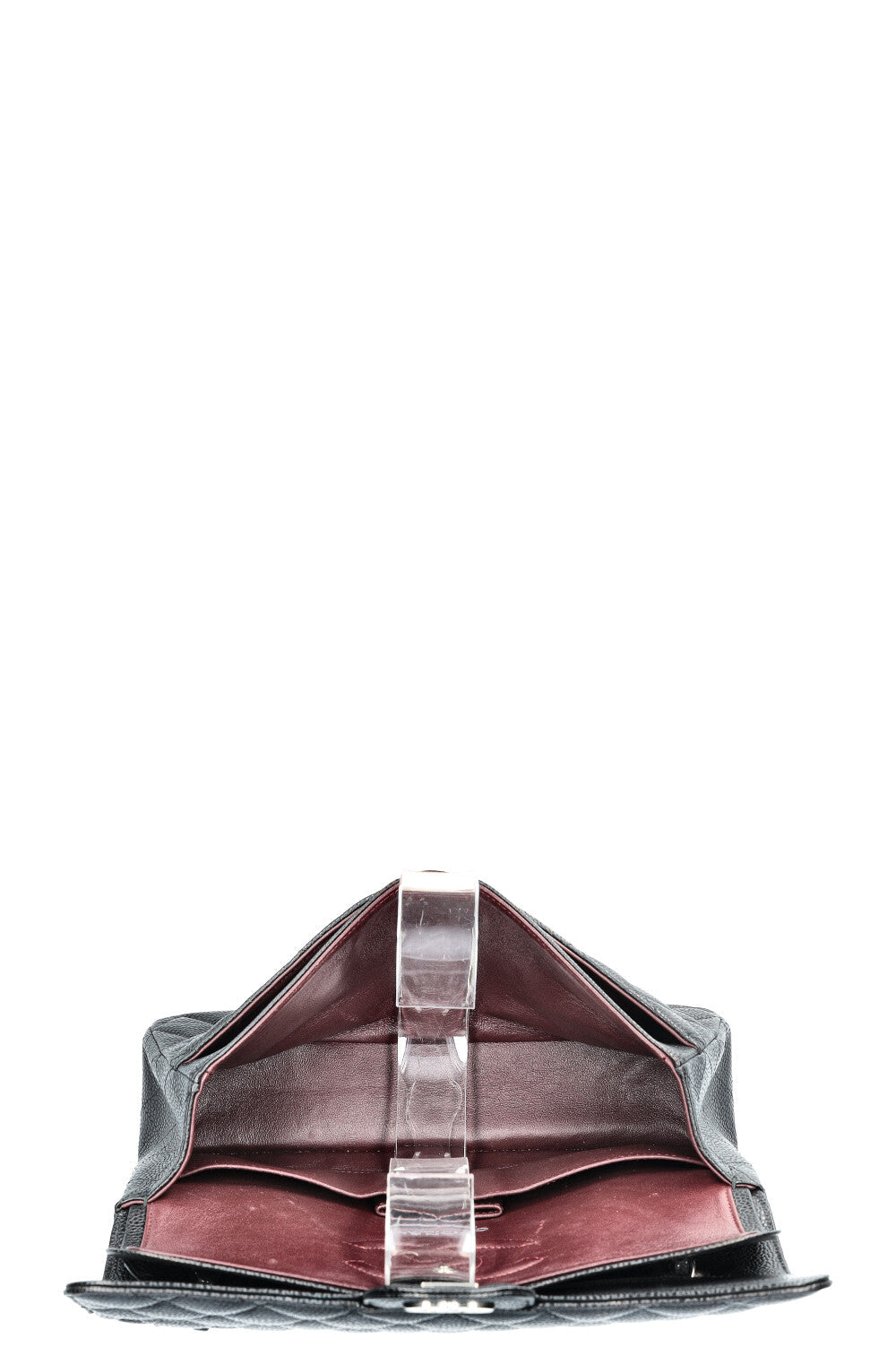 CHANEL Medium Double Flap Bag Caviar Black Silver