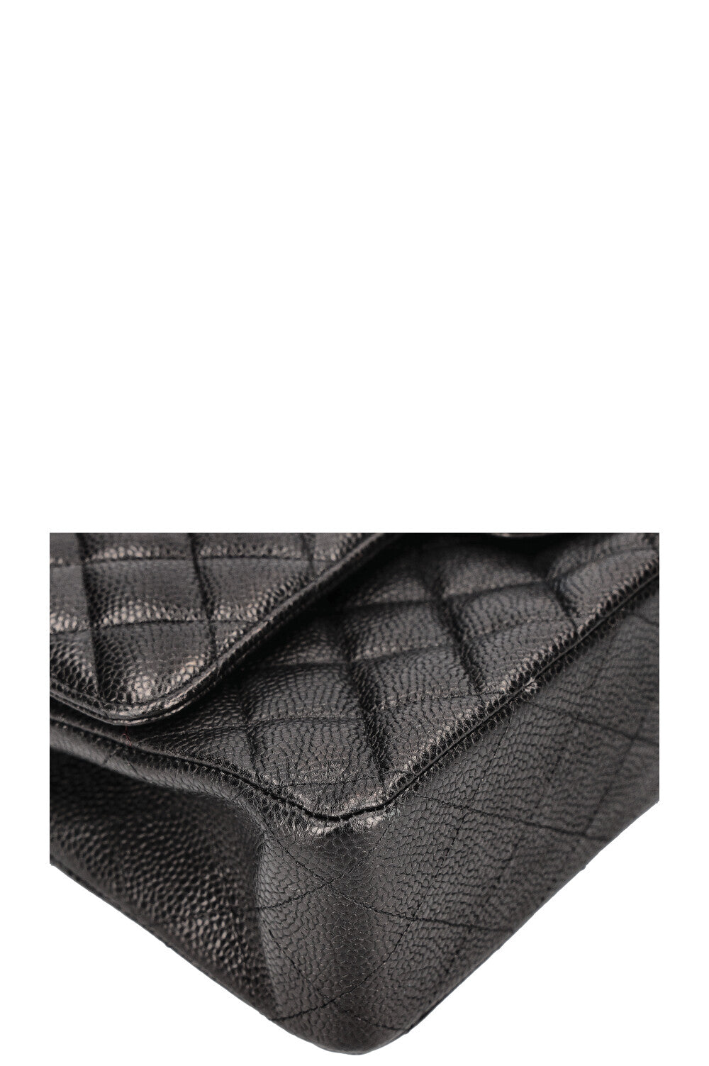CHANEL Medium Double Flap Bag Caviar Black Silver