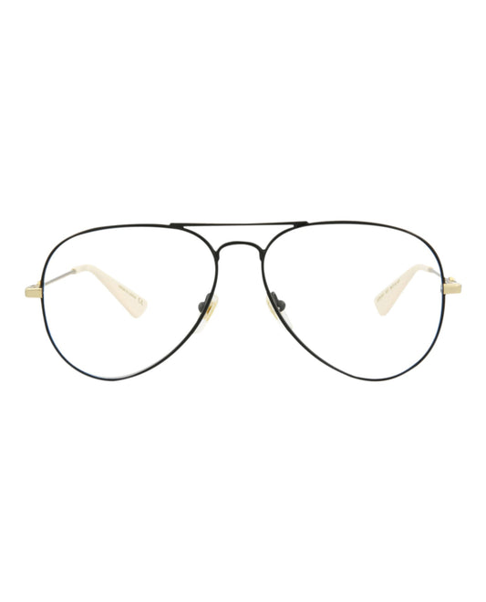 Gucci Mens Aviator Black Gold Transparent Fashion Designer Eyewear
