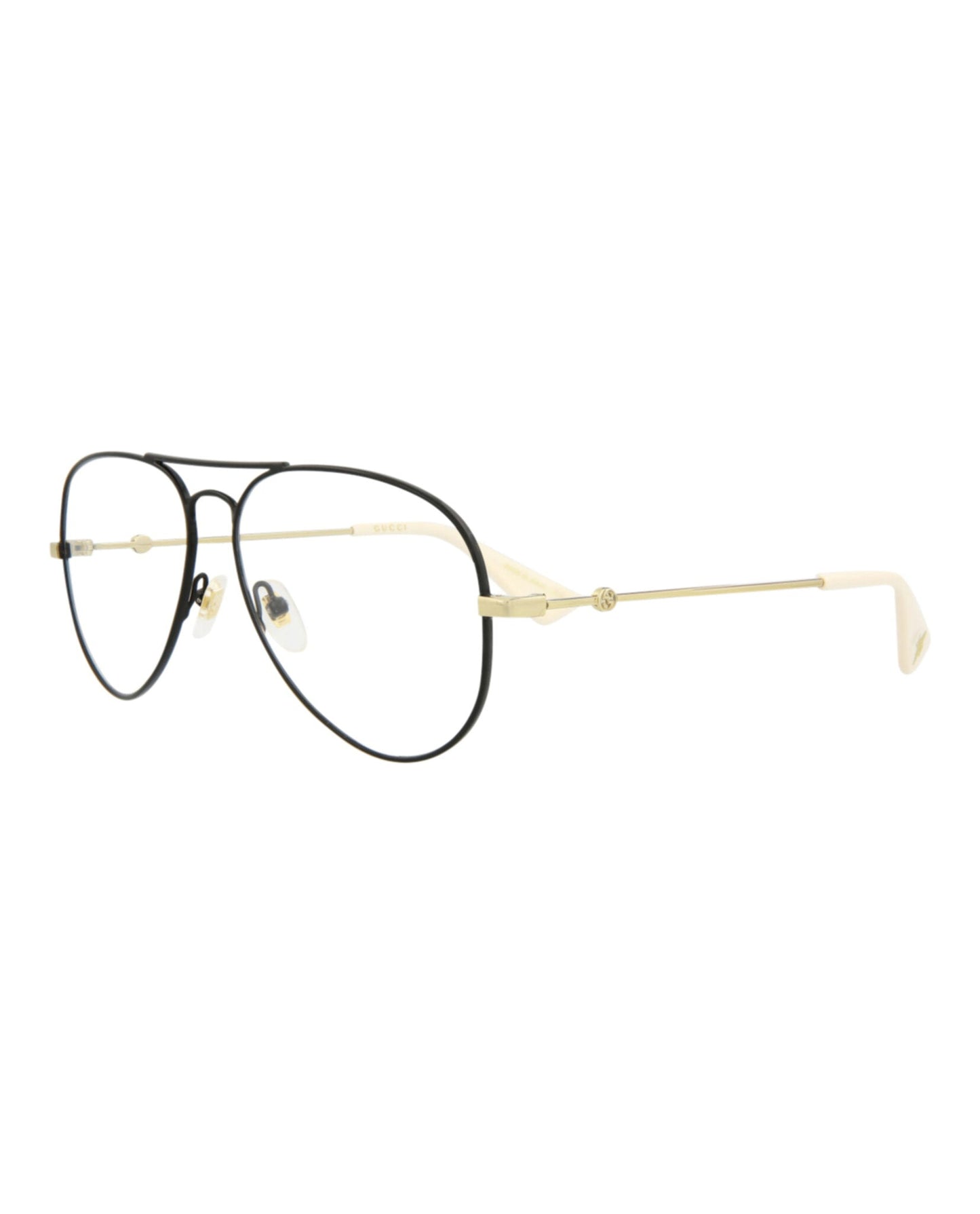 Gucci Mens Aviator Black Gold Transparent Fashion Designer Eyewear