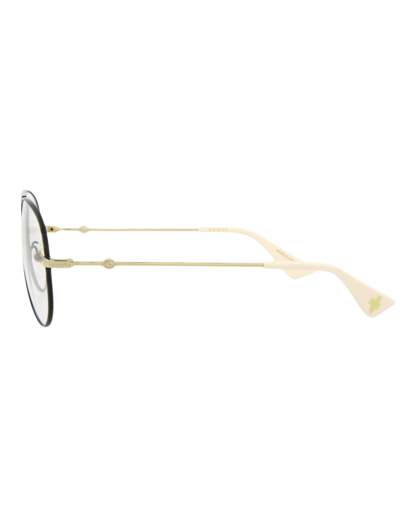 Gucci Mens Aviator Black Gold Transparent Fashion Designer Eyewear