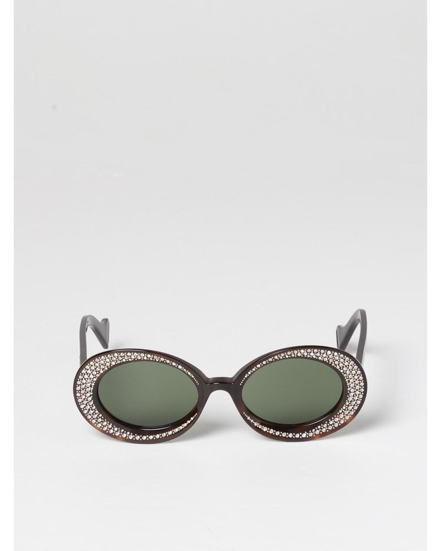 Gucci Oval Rhinestone Sunglasses Women White