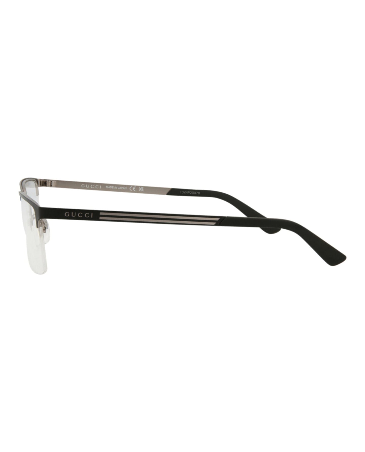 Gucci Mens Square/Rectangle Black Black Transparent Fashion Designer Eyewear