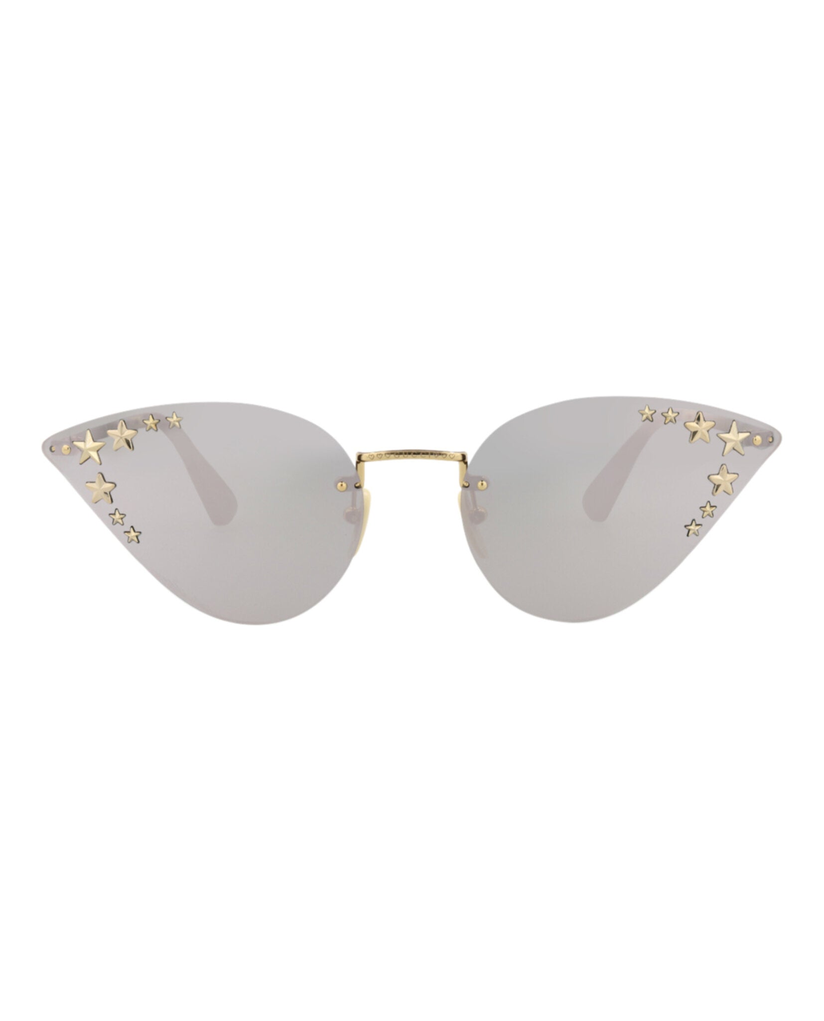 Gucci Womens Cat Eye Gold Gold Silver Fashion Designer Eyewear Gold Gold Silver