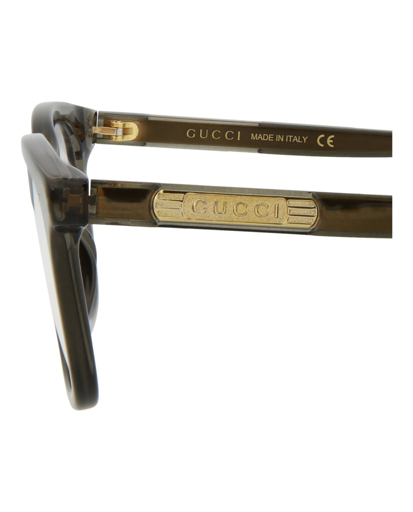 Gucci Mens Square/Rectangle Grey Grey Transparent Fashion Designer Eyewear