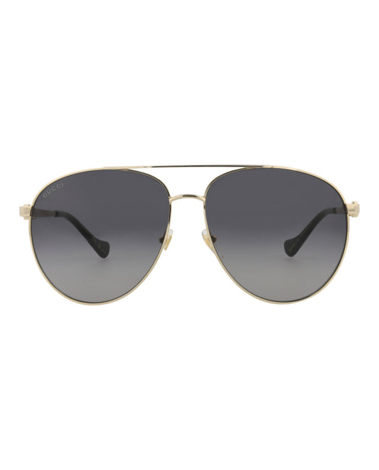 Gucci Womens Aviator Gold Gold Grey Fashion Designer Eyewear