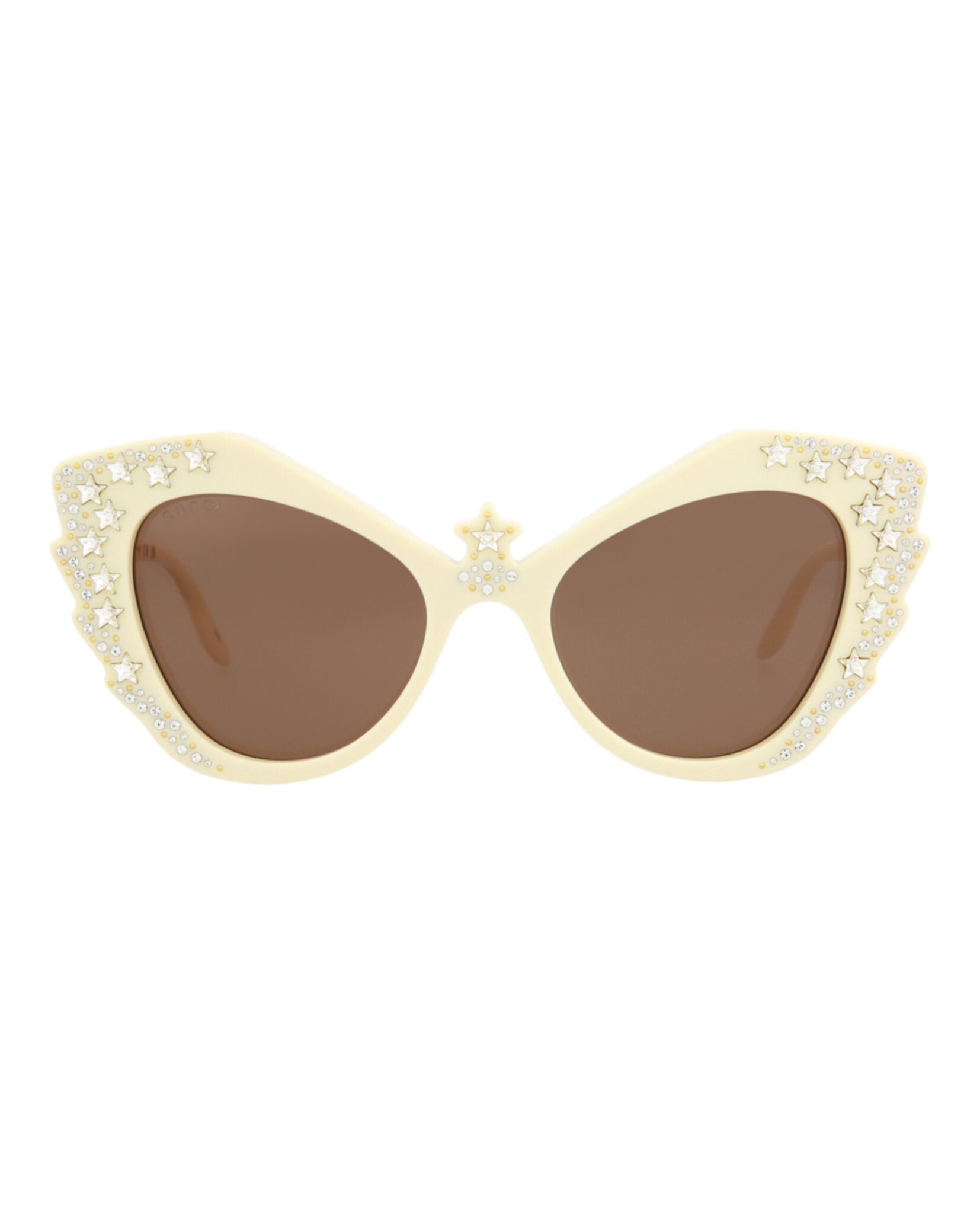 Gucci Womens Cat Eye Ivory Ivory Brown Fashion Designer Eyewear Ivory Ivory Brown