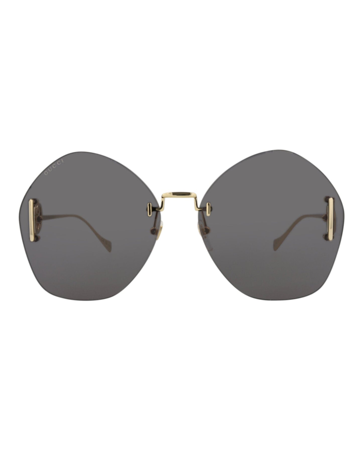 Gucci Womens Round/Oval Gold Gold Grey Fashion Designer Eyewear Gold Gold Grey