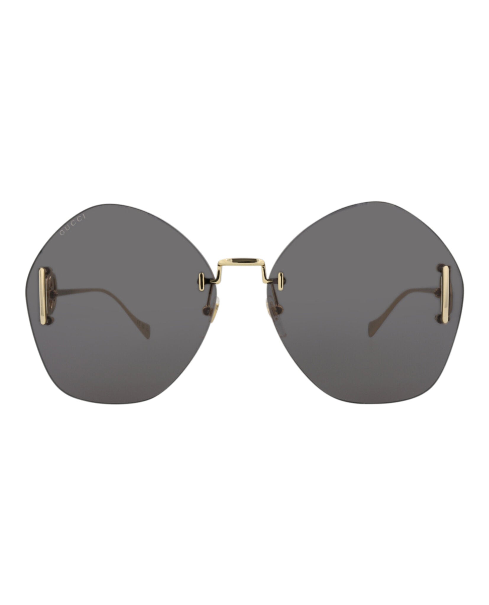 Gucci Womens Round/Oval Gold Gold Grey Fashion Designer Eyewear Gold Gold Grey