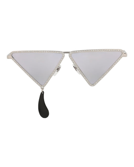 Gucci Womens Cat Eye Silver Silver Silver Fashion Designer Eyewear