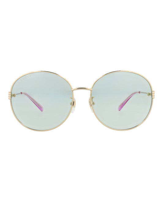 Gucci Womens Round/Oval Gold Gold Green Fashion Designer Eyewear