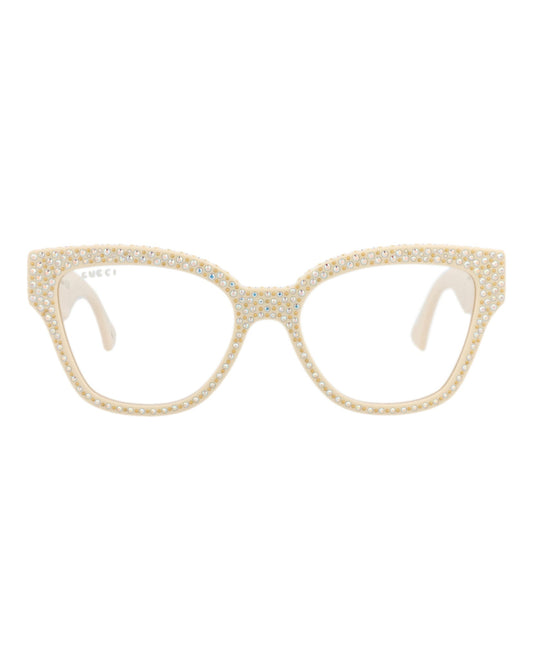 Gucci Womens Cat Eye Ivory Ivory Transparent Fashion Designer Eyewear