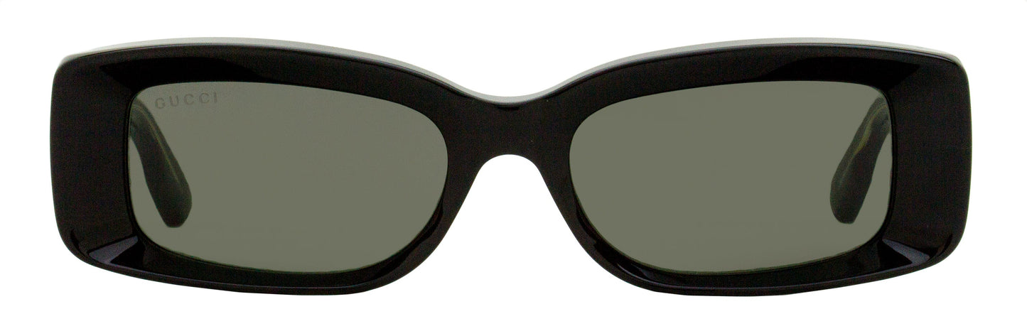 Gucci Faceted Rectangular Sunglasses GG1528S 001 Black 53mm