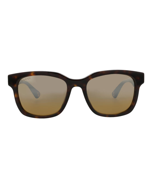 Gucci Mens Square/Rectangle Havana Havana Silver Fashion Designer Eyewear