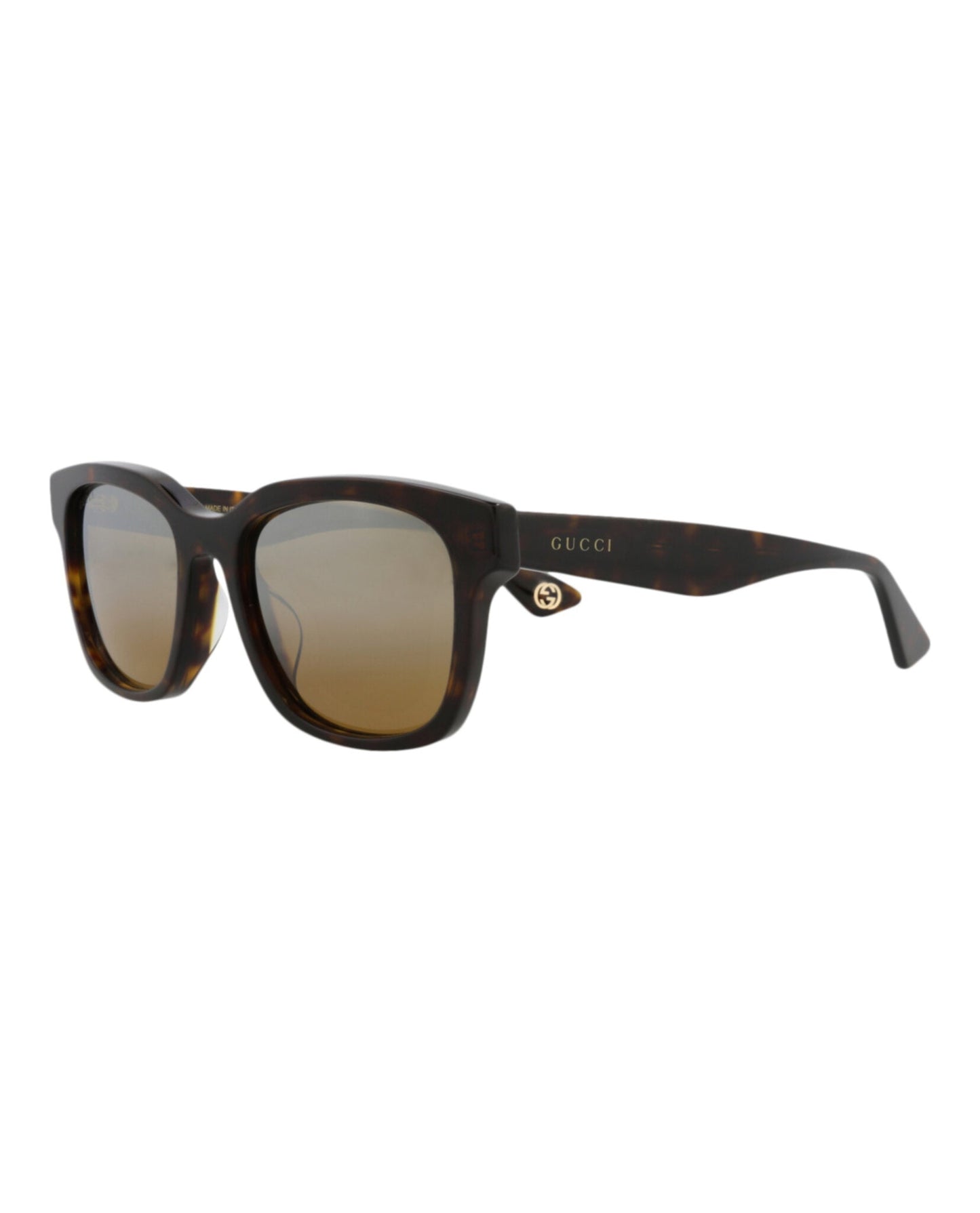 Gucci Mens Square/Rectangle Havana Havana Silver Fashion Designer Eyewear