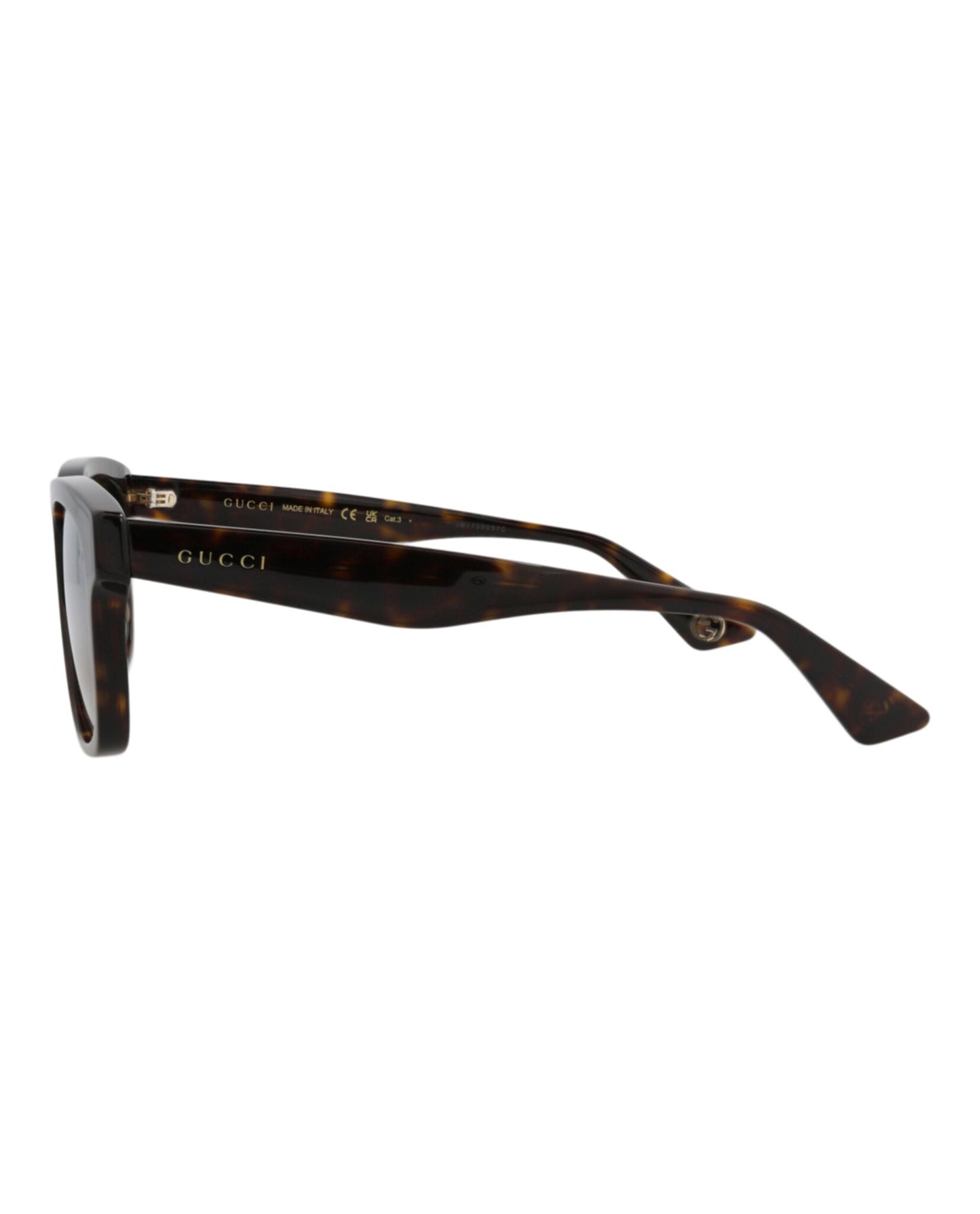Gucci Mens Square/Rectangle Havana Havana Silver Fashion Designer Eyewear