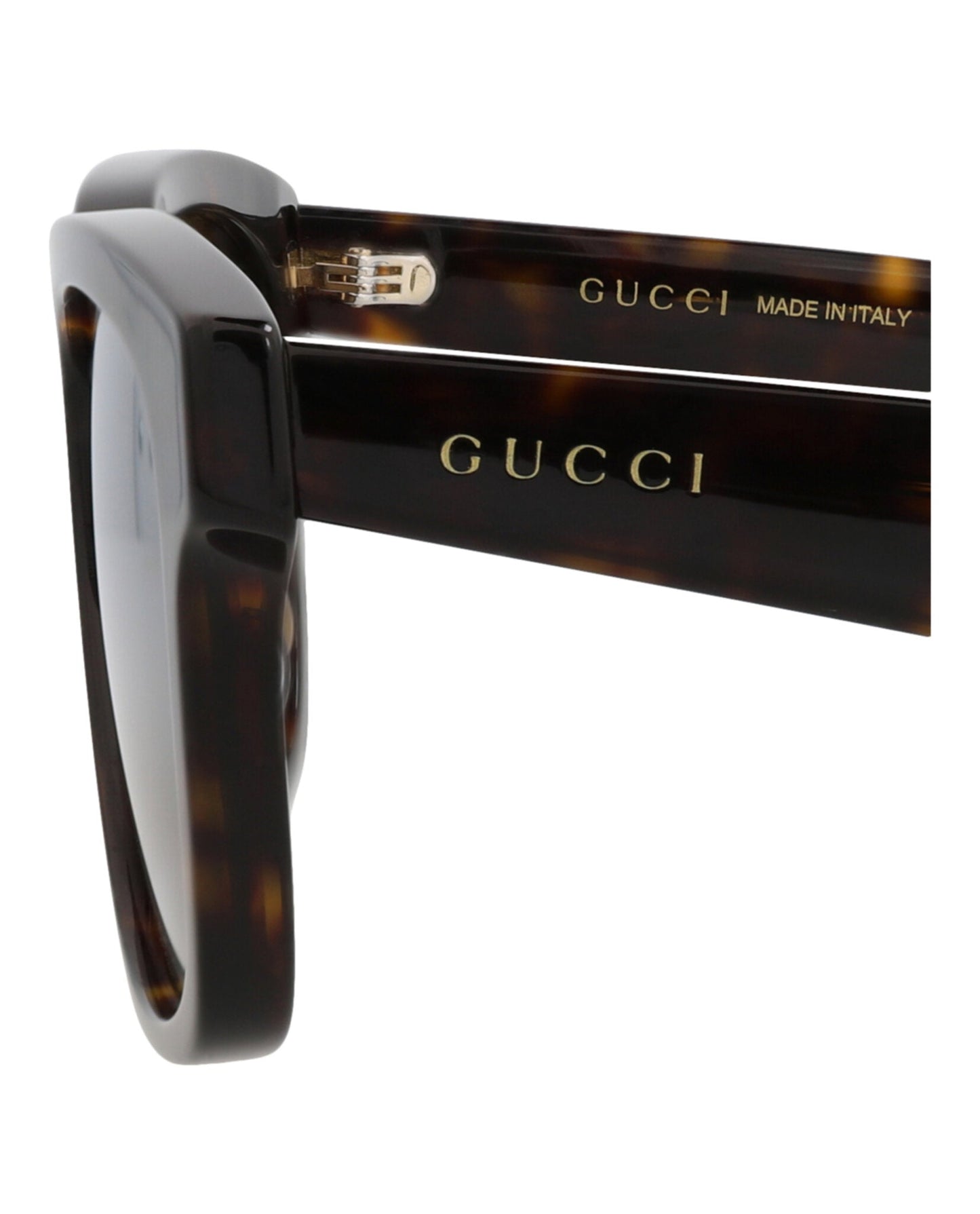 Gucci Mens Square/Rectangle Havana Havana Silver Fashion Designer Eyewear
