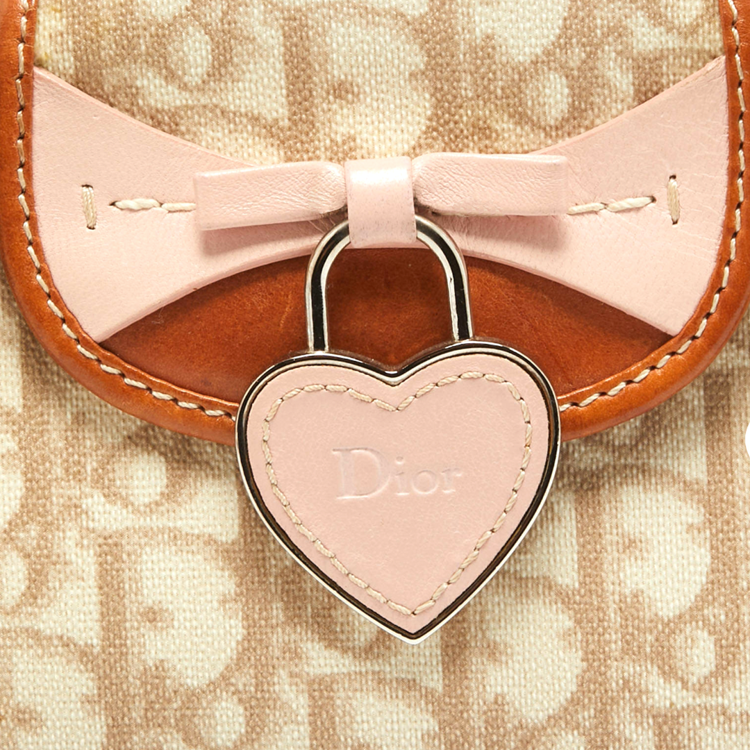 CHRISTIAN DIOR 2007 PINK & BEIGE ROMANTIQUE TROTTER HANDBAG