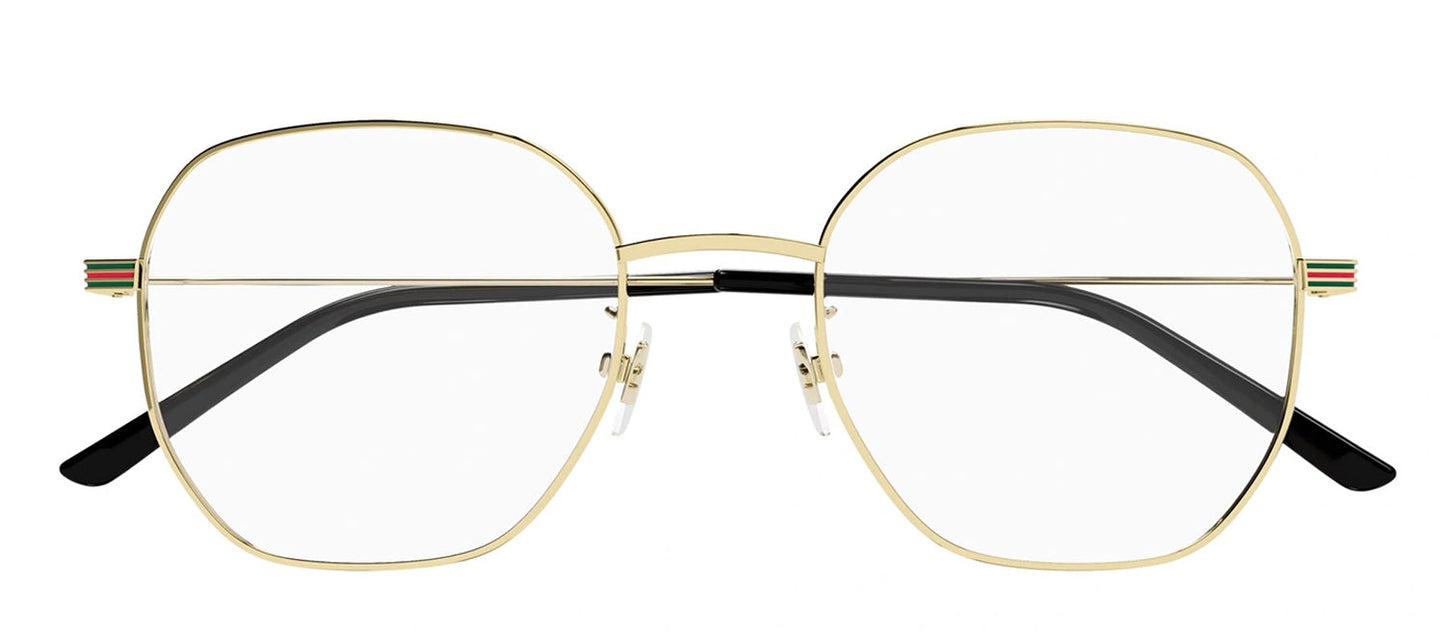 Gucci GG 1125OA 001 Round Metal Gold Eyeglasses with Transparent Demo Lens