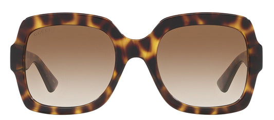 Gucci GG 1337S 003 Square Plastic Havana Sunglasses with Brown Gradient Lens