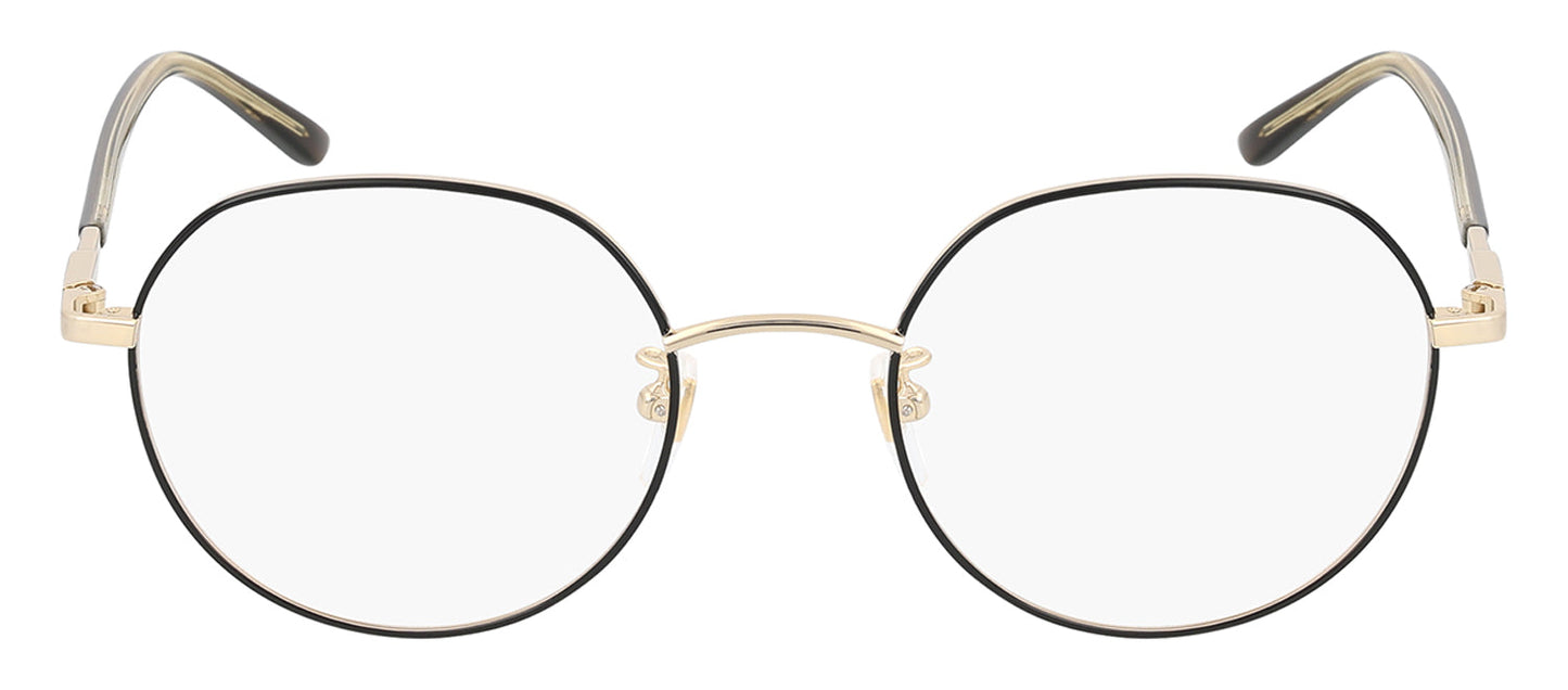 Gucci GUCCI LOGO GG 1349O 003 Round Metal Gold Eyeglasses with Logo Stamped Demo Lenses