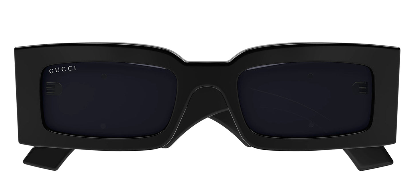 Gucci GG 1425S 001 Rectangle Plastic Black Sunglasses with Grey Lens