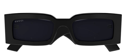 Gucci GG 1425S 001 Rectangle Plastic Black Sunglasses with Grey Lens