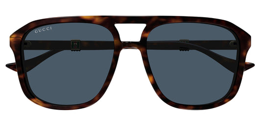 Gucci GG 1494S 002 Pilot Plastic Havana Sunglasses with Blue Lens