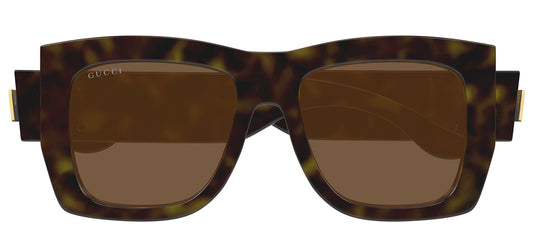 Gucci GG 1688S 002 Square Plastic Havana Sunglasses with Brown Lens