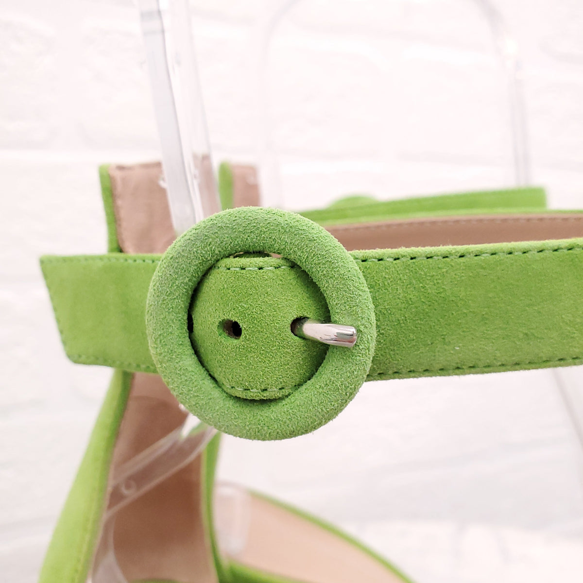 GIANVITO ROSSI GREEN SUEDE HEELS - SIZE 39