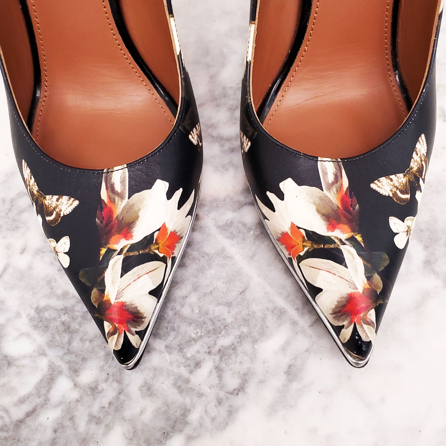 GIVENCHY FLORAL BUTTERFLY HEELS - SIZE 38