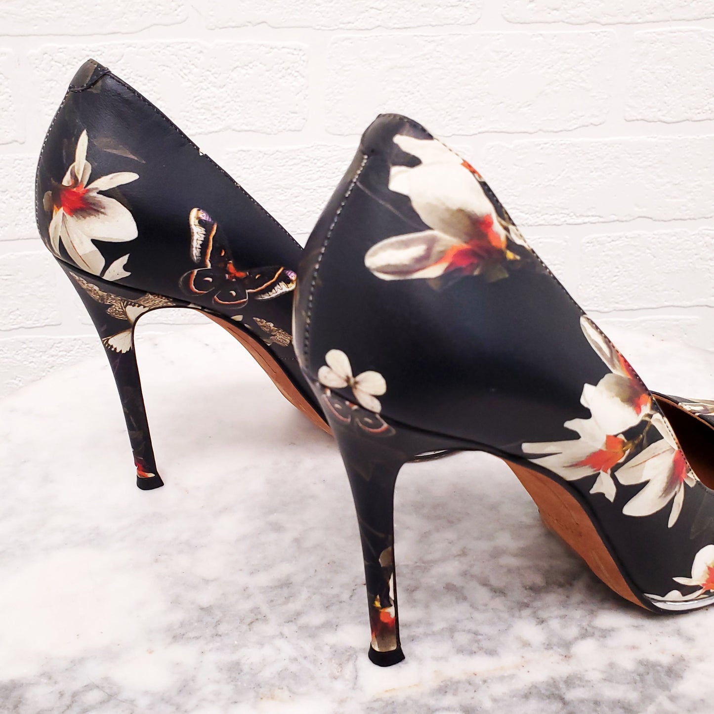 GIVENCHY FLORAL BUTTERFLY HEELS - SIZE 38